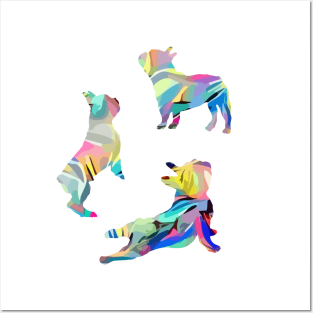 French bulldog silhouette, colorful style Posters and Art